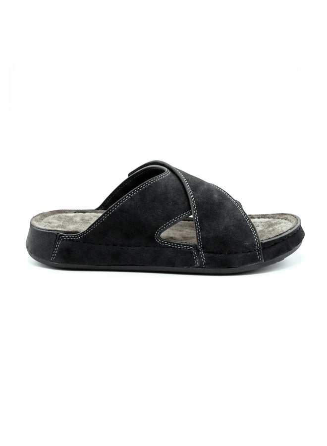 Stylish men's slippers with a modern and comfortable design – genuine leather and non-slip orthopedic sole, available in various sizes and colors. - Image 2